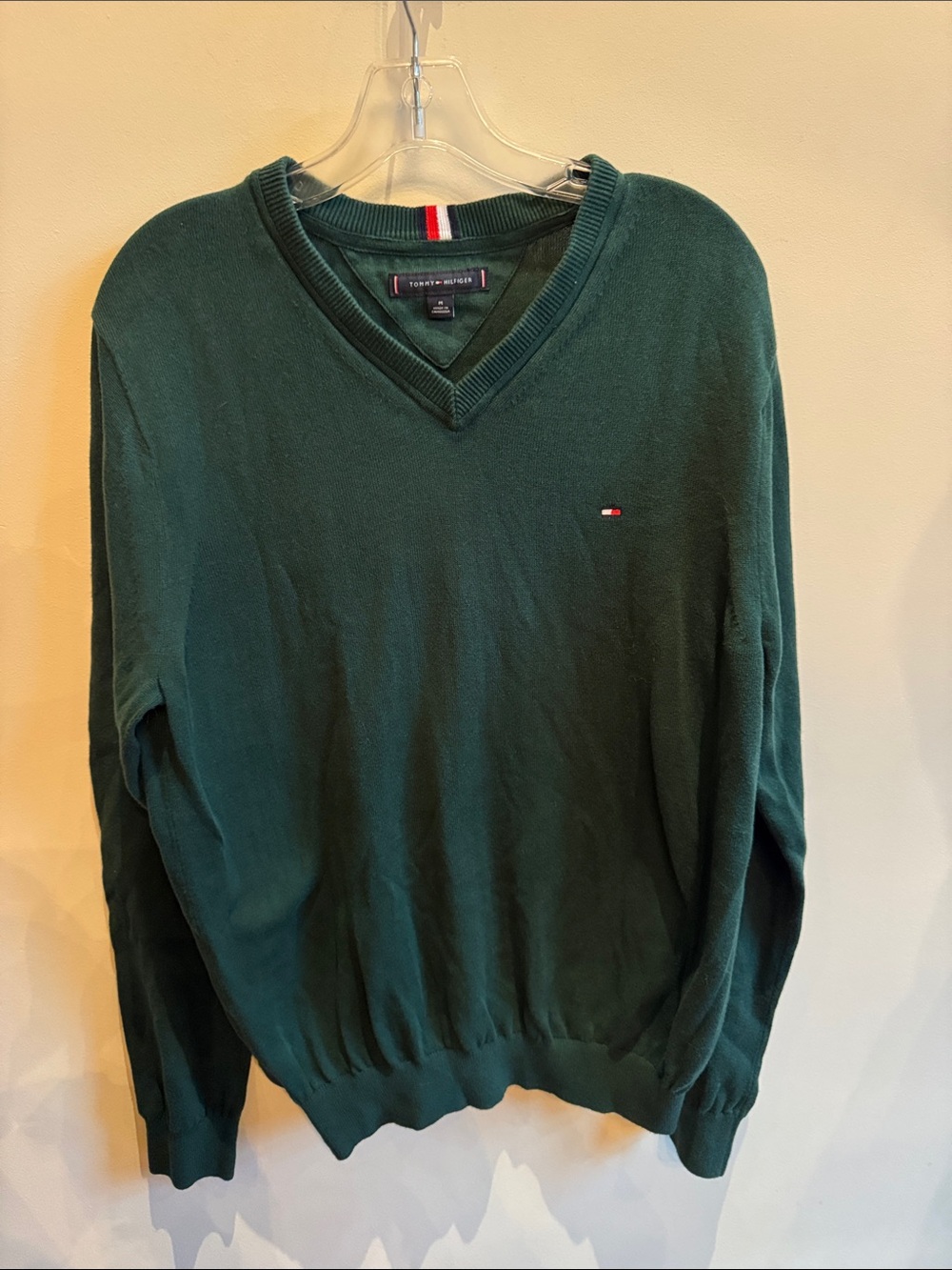 Tommy Hilfiger Men's Forest Green V-Neck Sweater